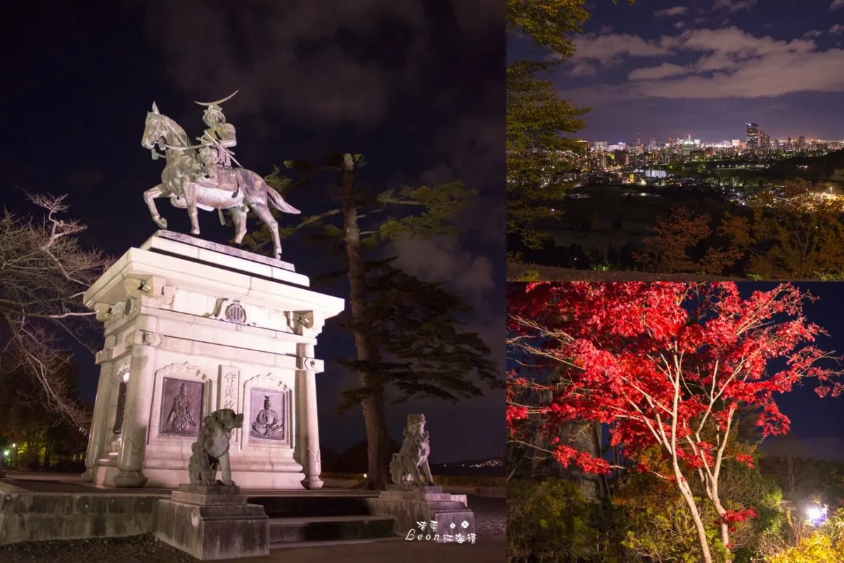 仙台青葉城跡》日本東北景點推薦 ｜可以飽覽仙台夜景